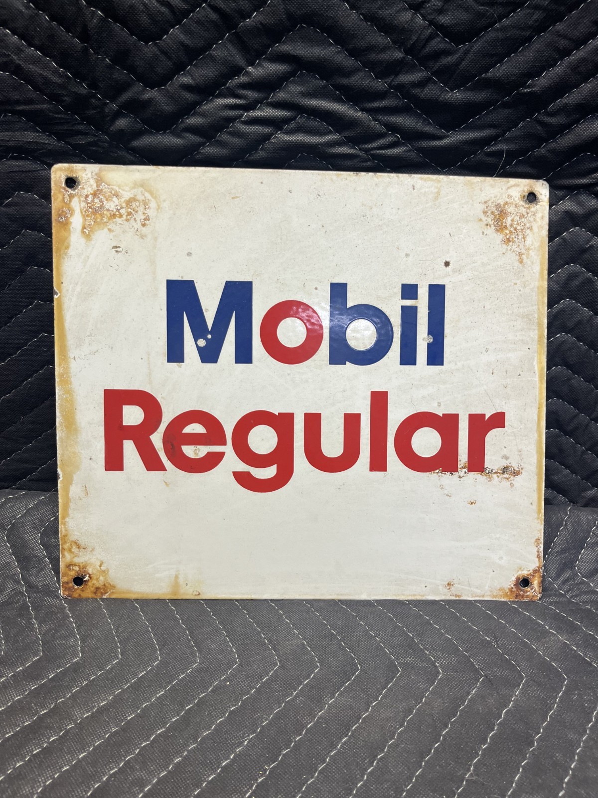 Vintage 1960\'s Mobil Regular Porcelain Gas Pump Sign (12 x 13.75) Vintage 1960\'s Mobil Regular Porcelain Gas Pump Sign (12 x 13.75)