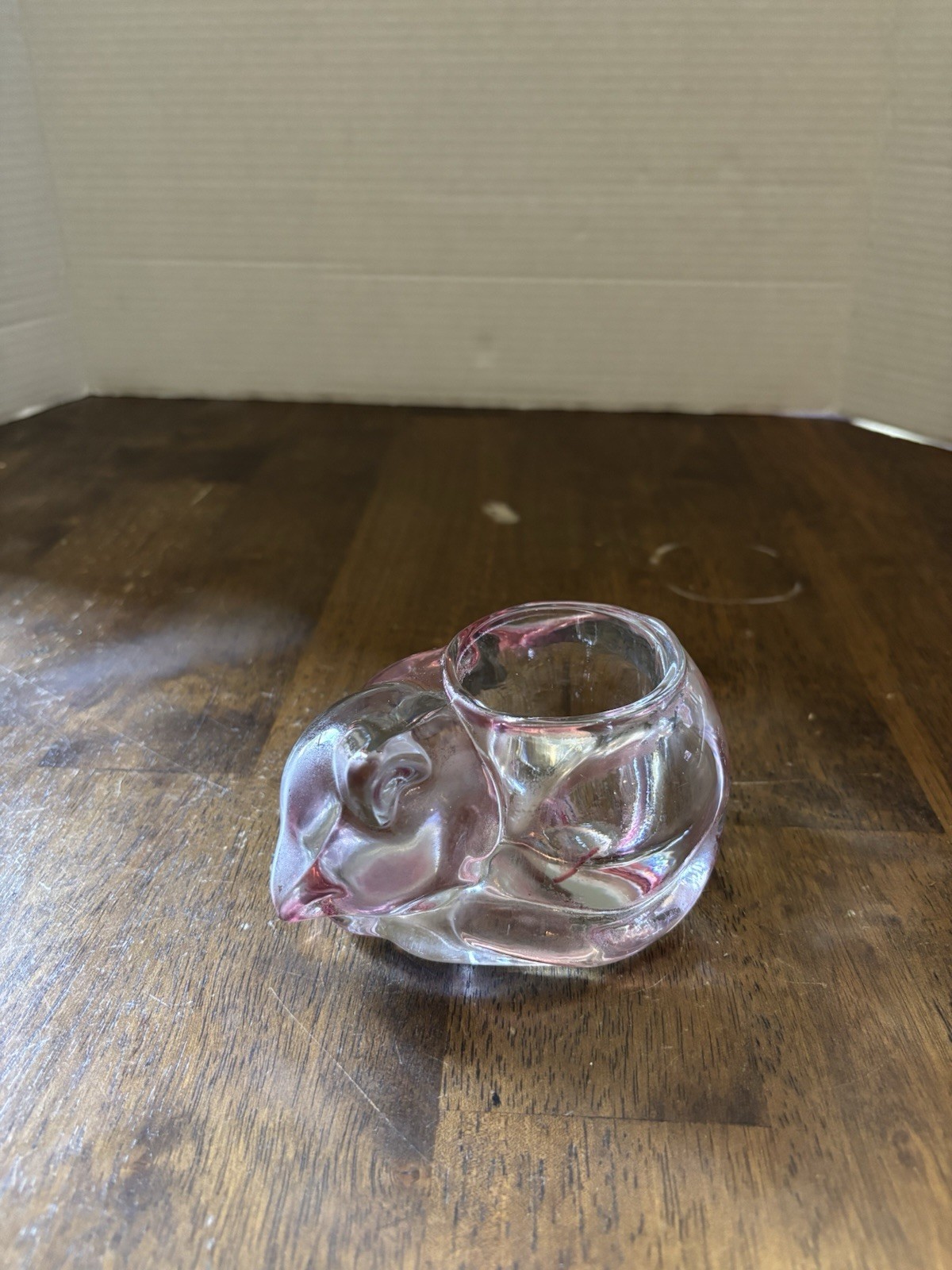 Vtg Indiana Glass Pink Blush Sleeping Cat Tealight/Votive Holder Vtg Indiana Glass Pink Blush Sleeping Cat Tealight/Votive Holder