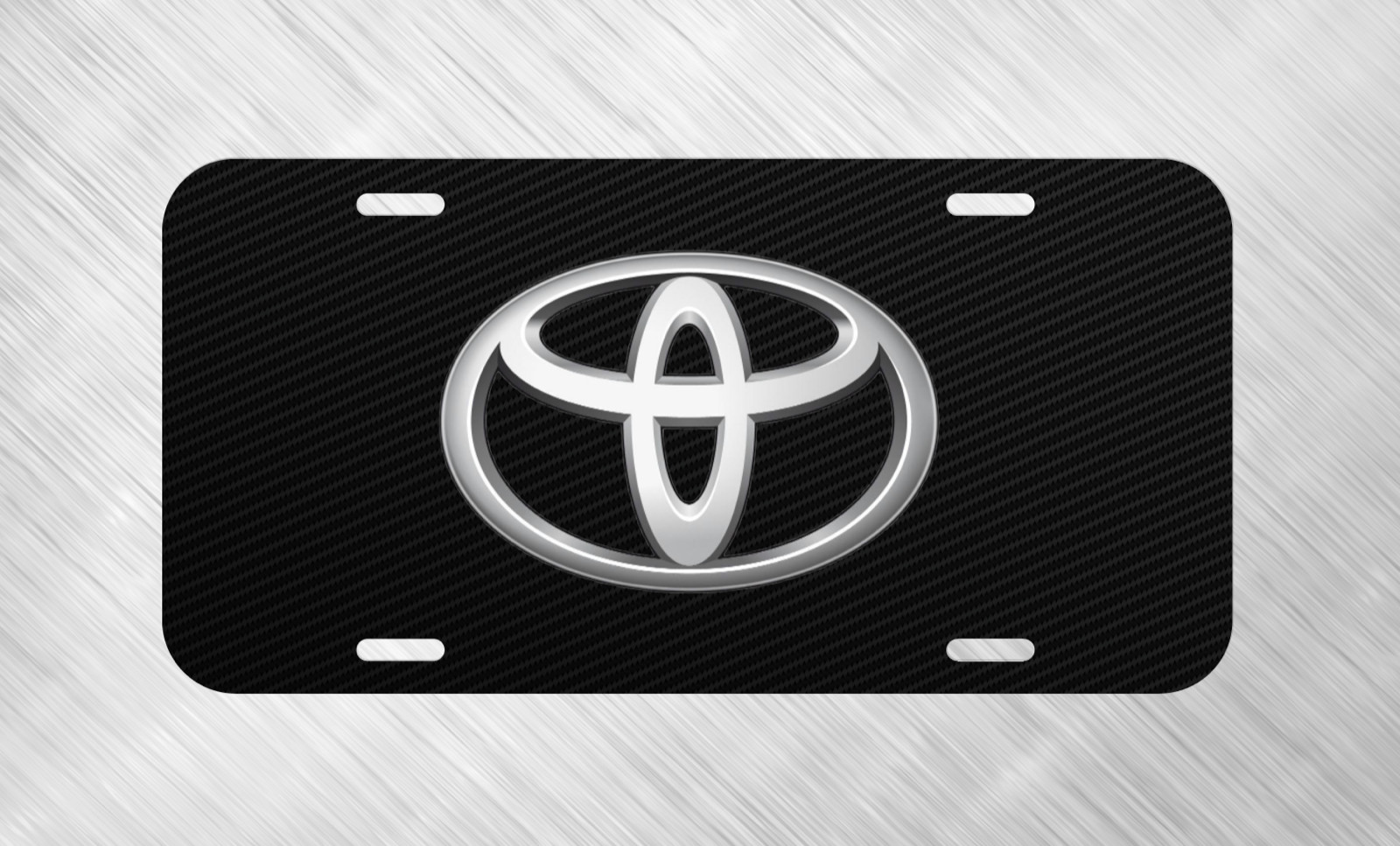 New For Toyota Simulated Carbon Fiber  License Plate Auto Car Tag  