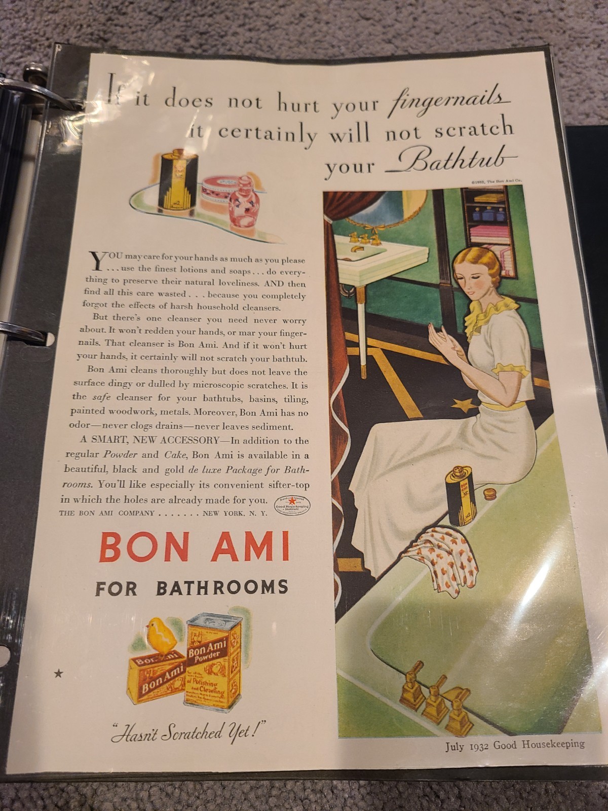 1932 Bon Ami Soap Cleanser Art Deco Bathroom bathtub Tub Sink vintage ad Flapper 1932 Bon Ami Soap Cleanser Art Deco Bathroom bathtub Tub Sink vintage ad Flapper