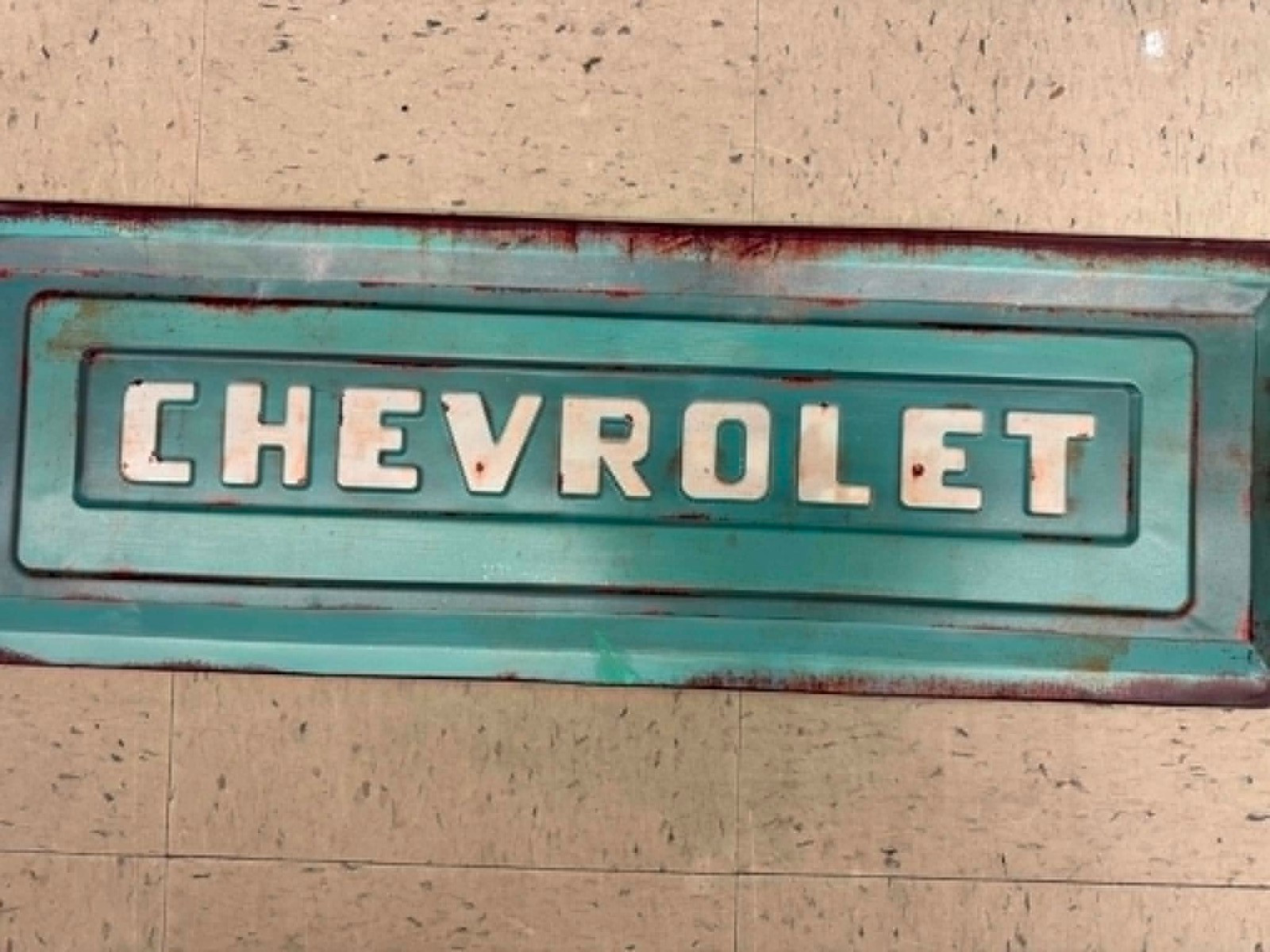 Large Chevrolet Truck  Tailgate   Metal Sign Raised letter 29 By 10 Inches