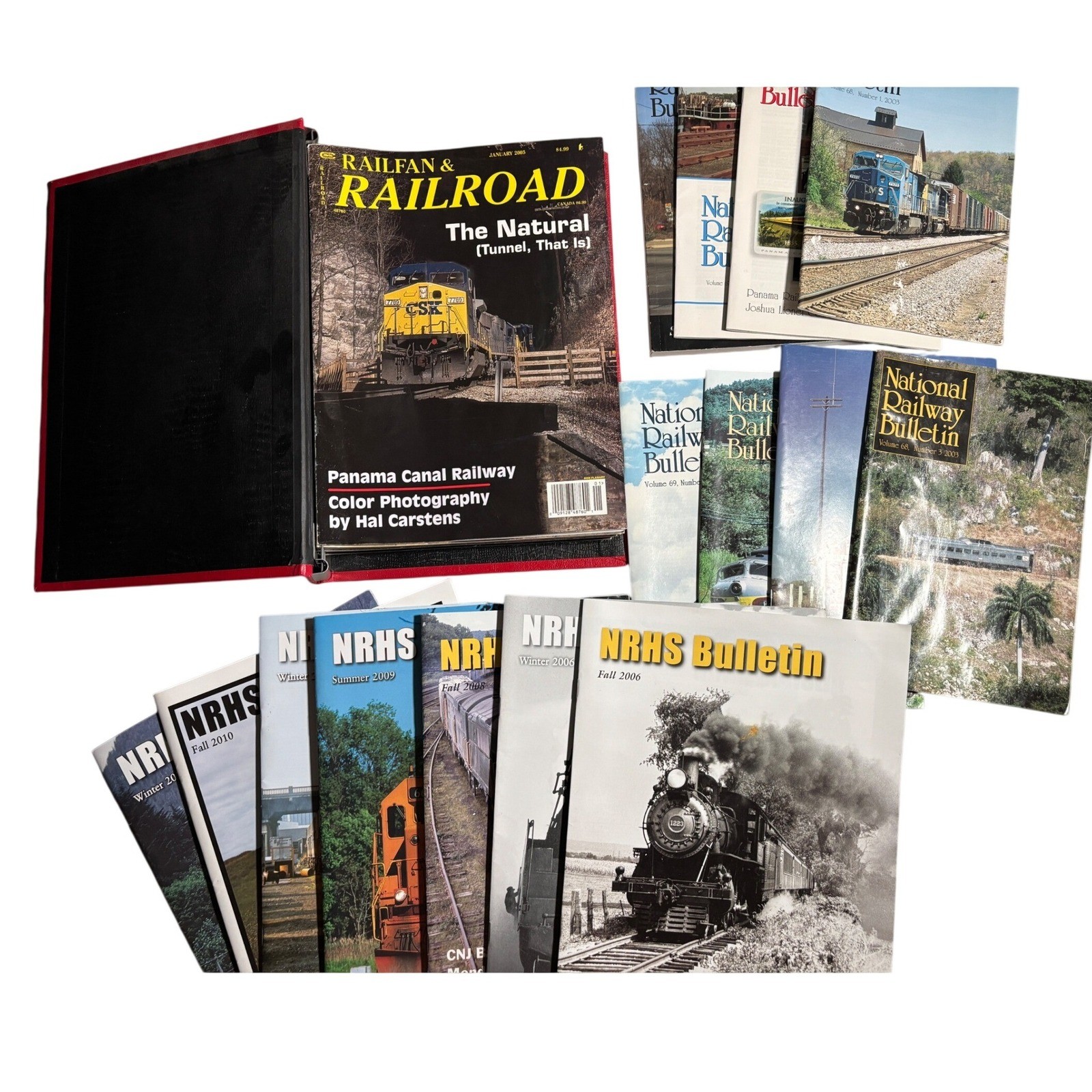 Vintage Railfan & Railroad Magazine Lot National Bulletin NRHS Red Binder '00s Vintage Railfan & Railroad Magazine Lot National Bulletin NRHS Red Binder '00s