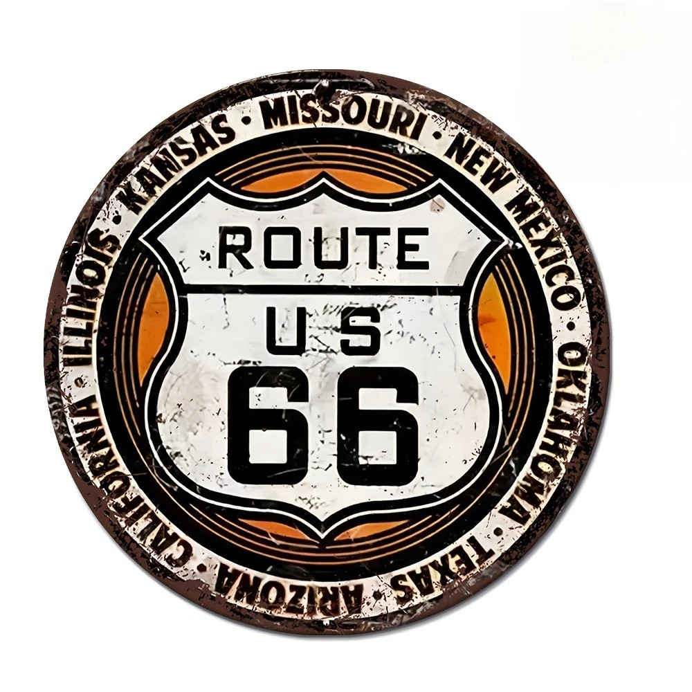 Garage Gas Station round Metal Aluminum Sign Art Decorative Plates Entrance Deco