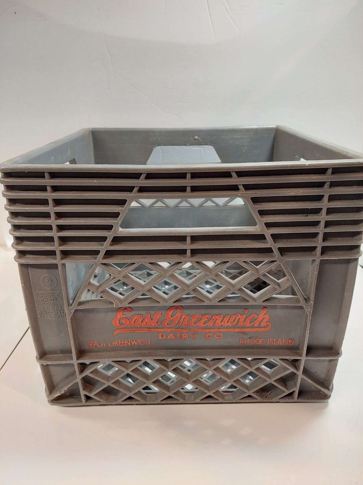 Vintage Plastic Milk Crate East Greenwich Dairy Co RI Rhode Island Display 