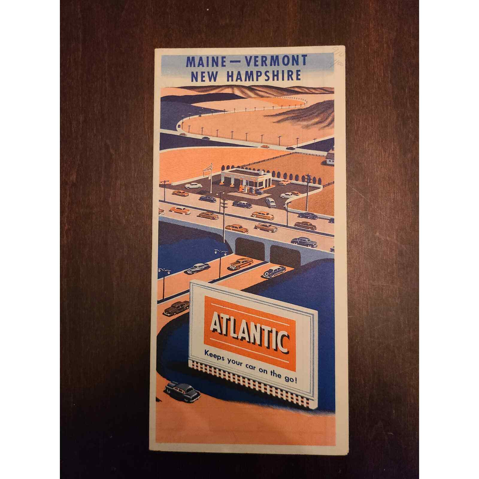 Maine Vermont New Hampshire Road Map Courtesy of Atlantic Refining Corp 1955 (D9