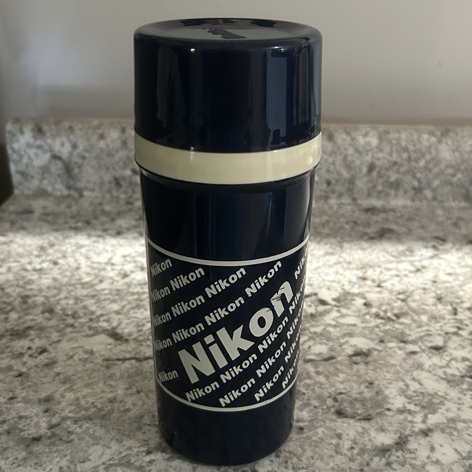 VTG Nikon Thermos Aladdin Tumbler 80s Advertisement Camera Promo