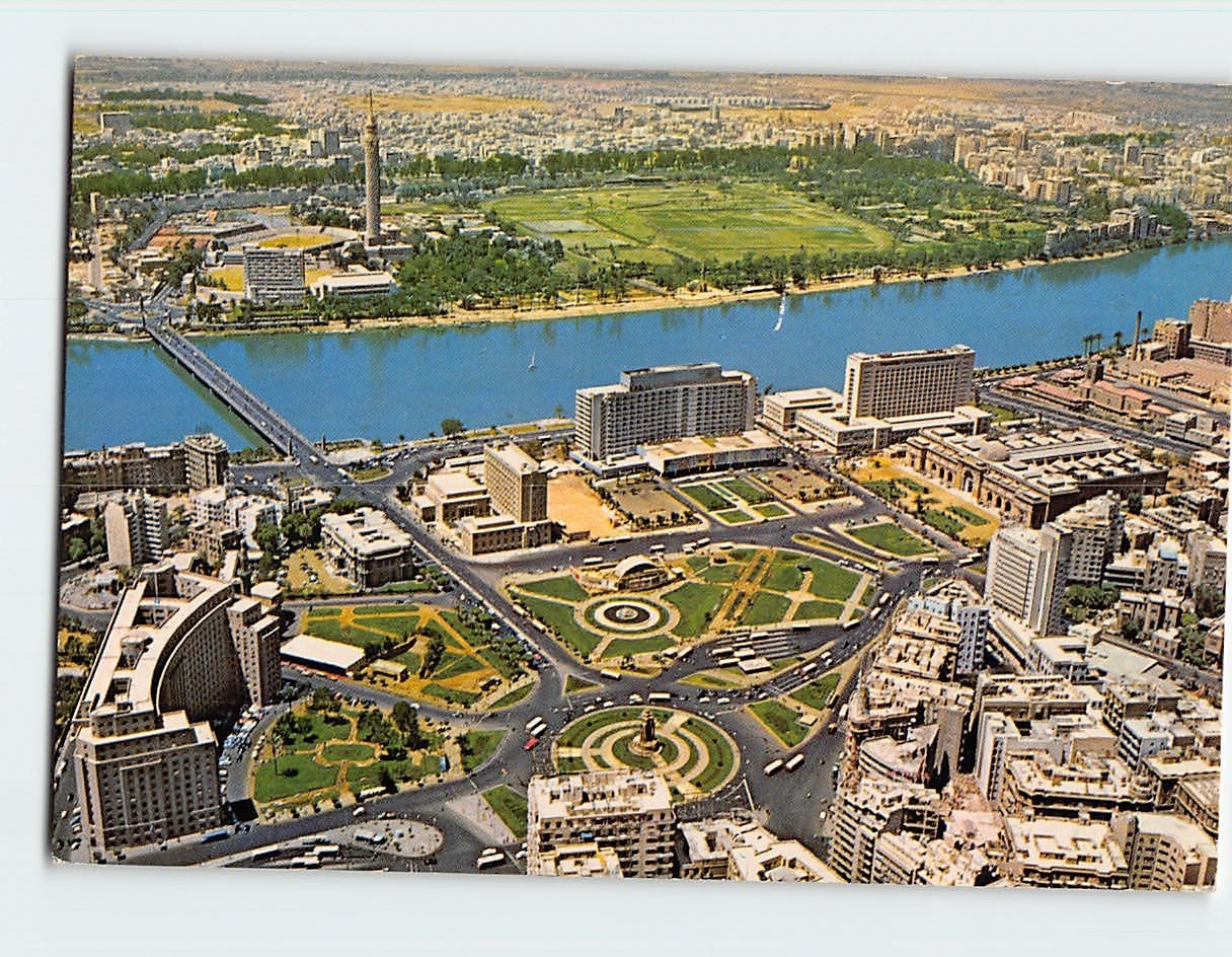 Aerial View of El- Tahrir Square Cairo Egypt F-358291