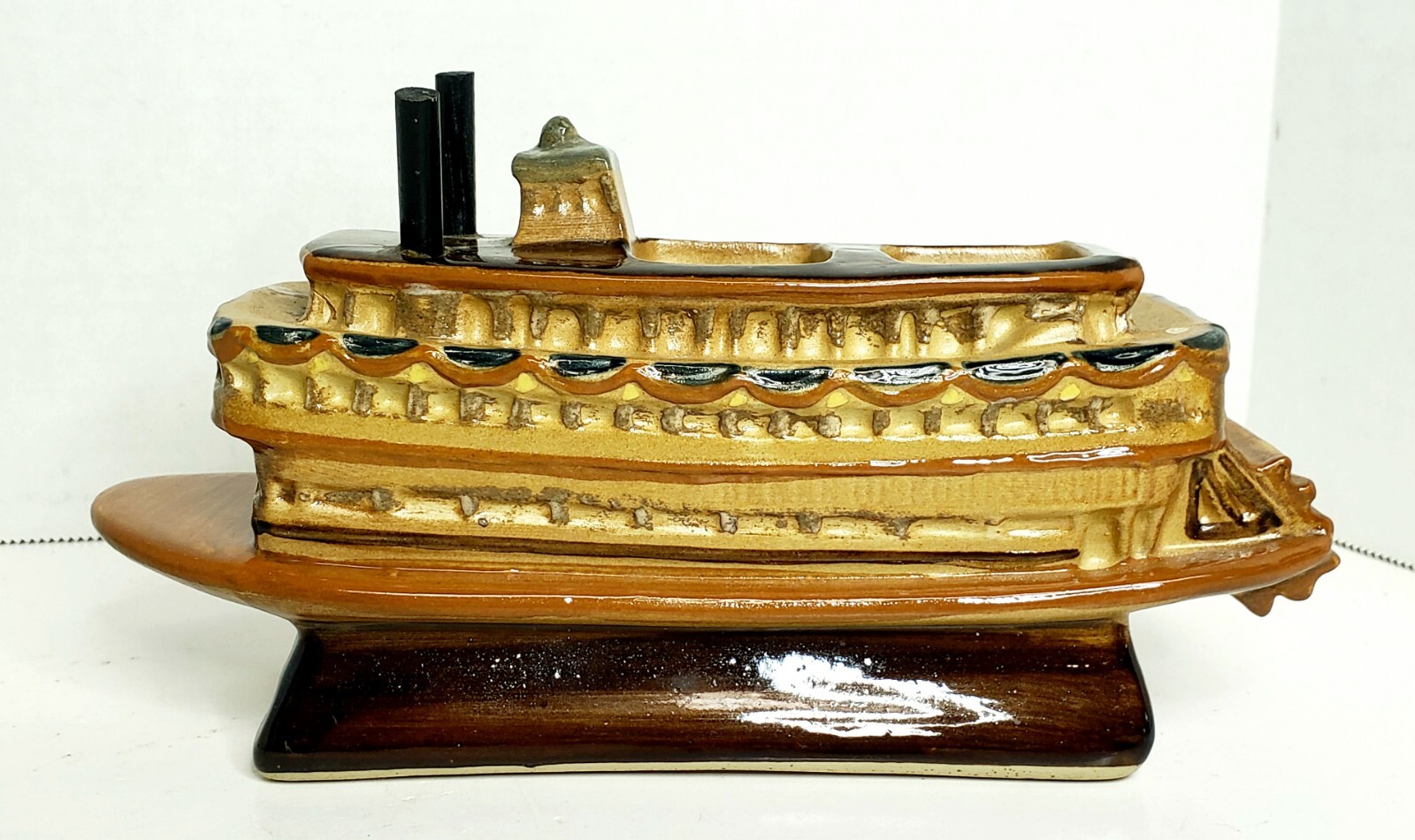 Vintage Louisville Stoneware Belle Of Louisville Ceramic Steamboat 8x2x4\