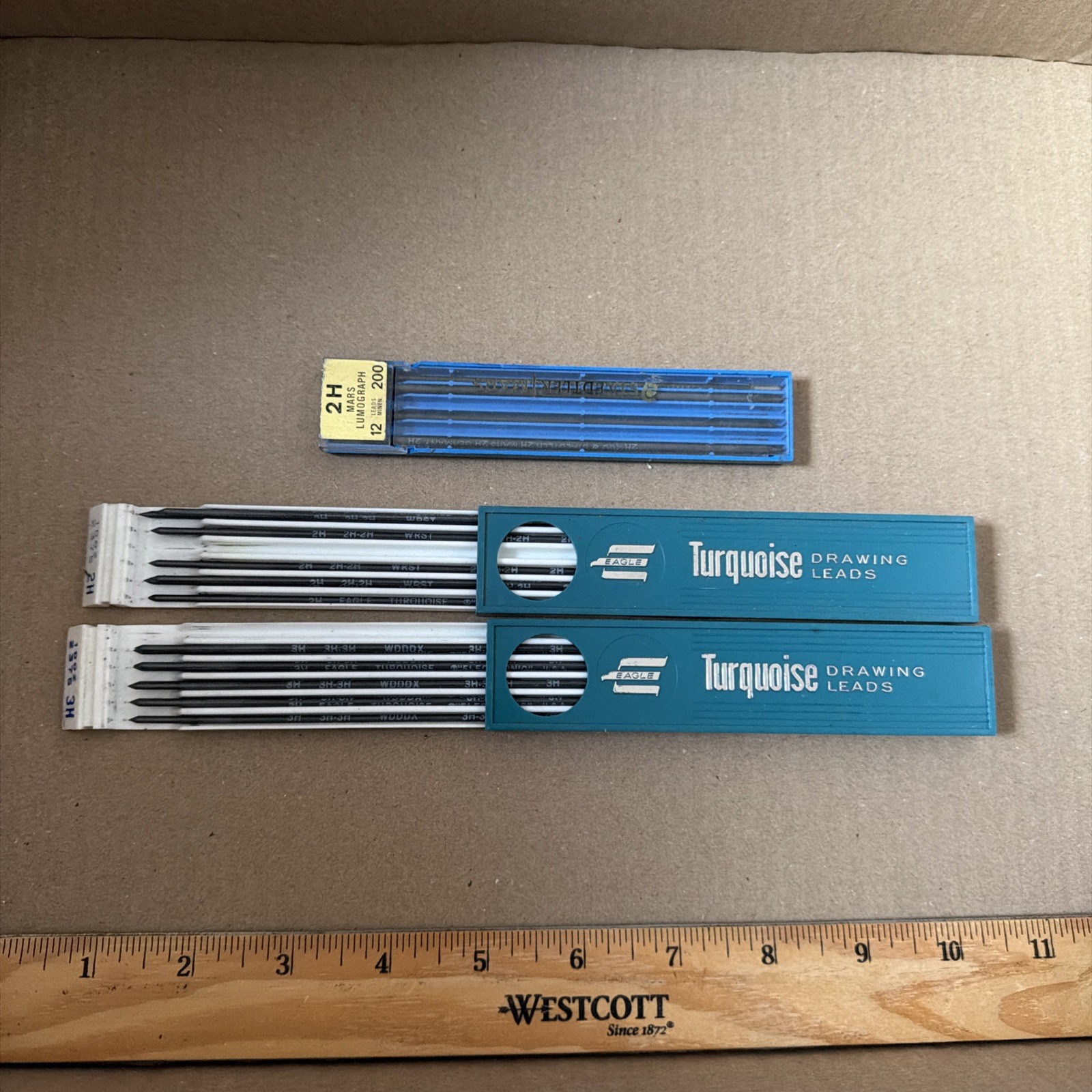 Vintage Eagle Turquoise Staedtler Mars Drafting Leads 2H 3H Lot of 3 Cases Vintage Eagle Turquoise Staedtler Mars Drafting Leads 2H 3H Lot of 3 Cases