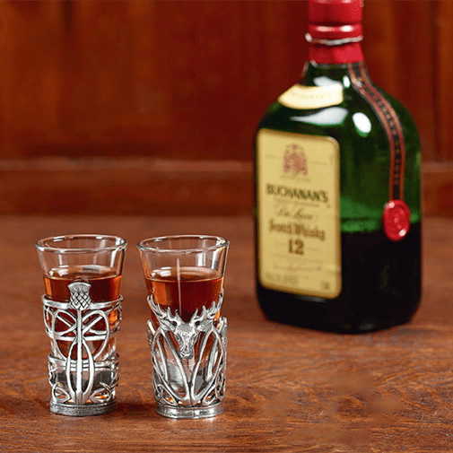 AE Williams Scottish Highland Stag Shot Glass 100% Pewter Holder Craftsmanship AE Williams Scottish Highland Stag Shot Glass 100% Pewter Holder Craftsmanship