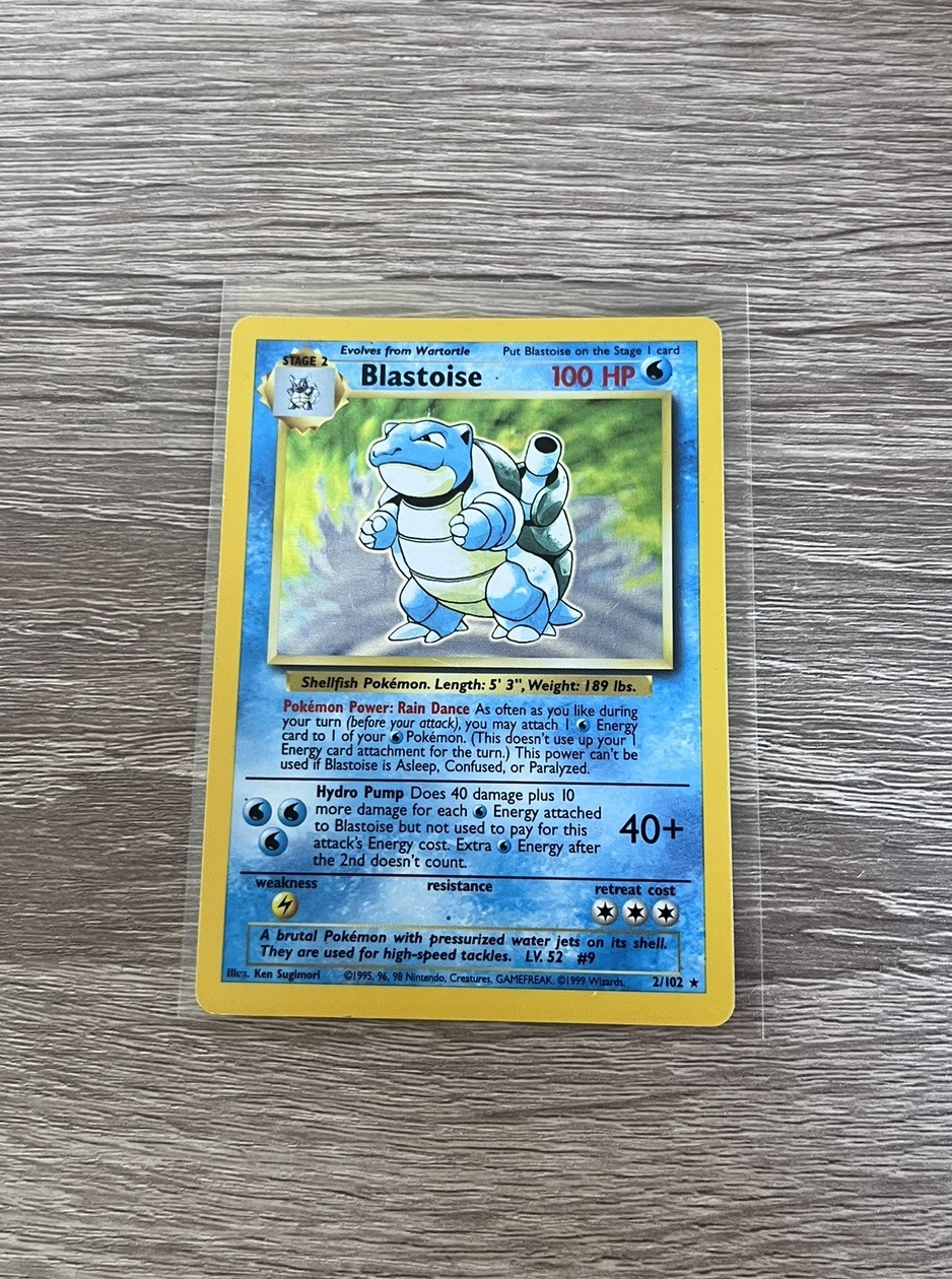 Pokémon TCG Blastoise Holo Rare Card Base Set 2/102 LP Pokémon TCG Blastoise Holo Rare Card Base Set 2/102 LP