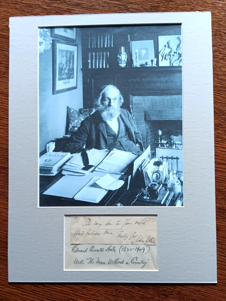 Abolitionist, Author, Unitarian Minister Edward Everett Hale Autograph Cut