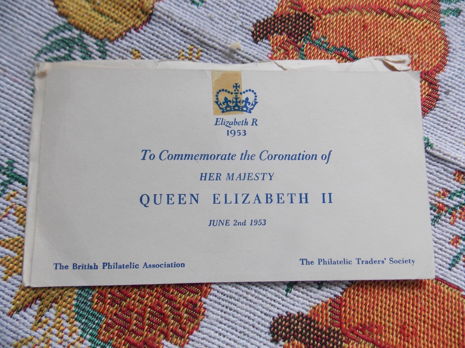 Vintage 1953 Queen Elizabeth Coronation Announcement Post Card and envelope Vintage 1953 Queen Elizabeth Coronation Announcement Post Card and envelope
