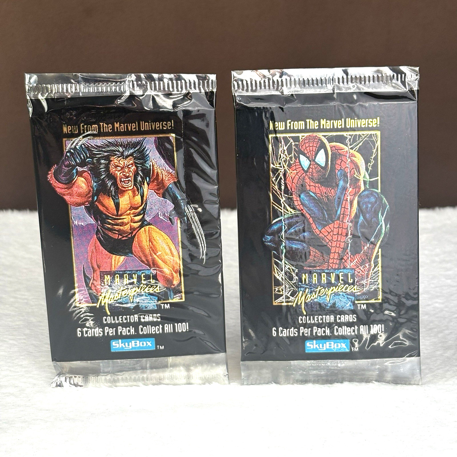 SET OF TWO Vtg 1992 SkyBox Marvel Masterpieces Trading Card Packs NEW & SEALED
