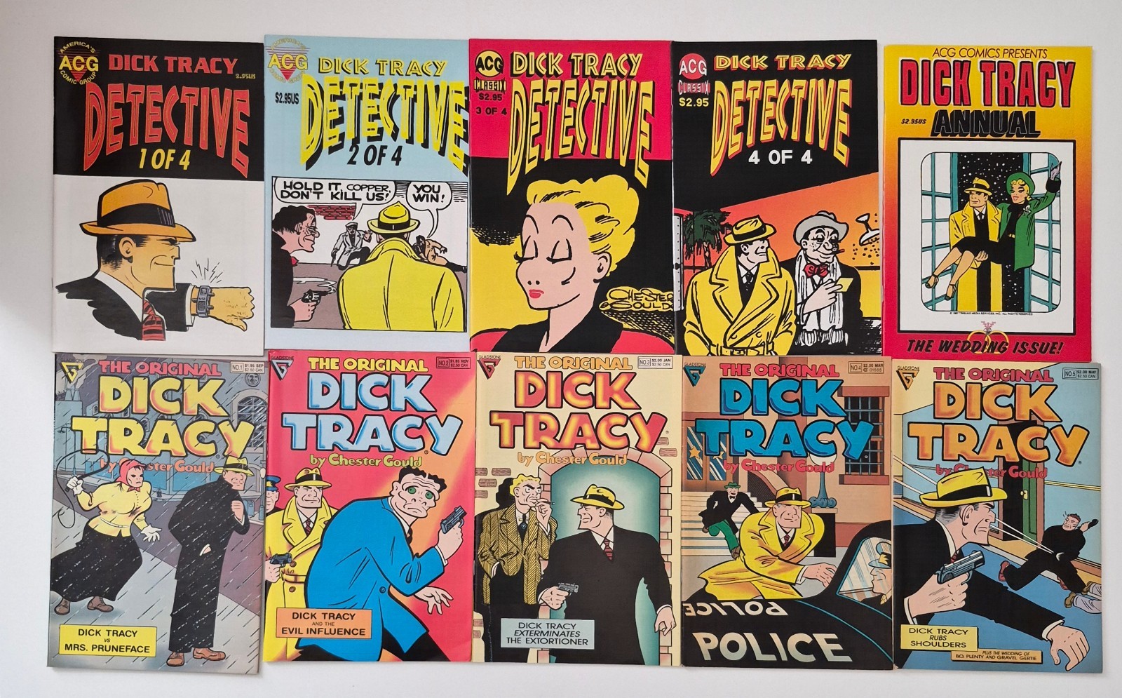 The Original Dick Tracy Comics Gladstone #1-5, +Ann.& ACG #1-4 NM VF High Grade The Original Dick Tracy Comics Gladstone #1-5, +Ann.& ACG #1-4 NM VF High Grade