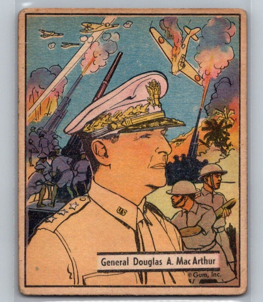 1941 War Gum Philadelphia #11 General Douglas A. MacArthur 1941-42 Vintage