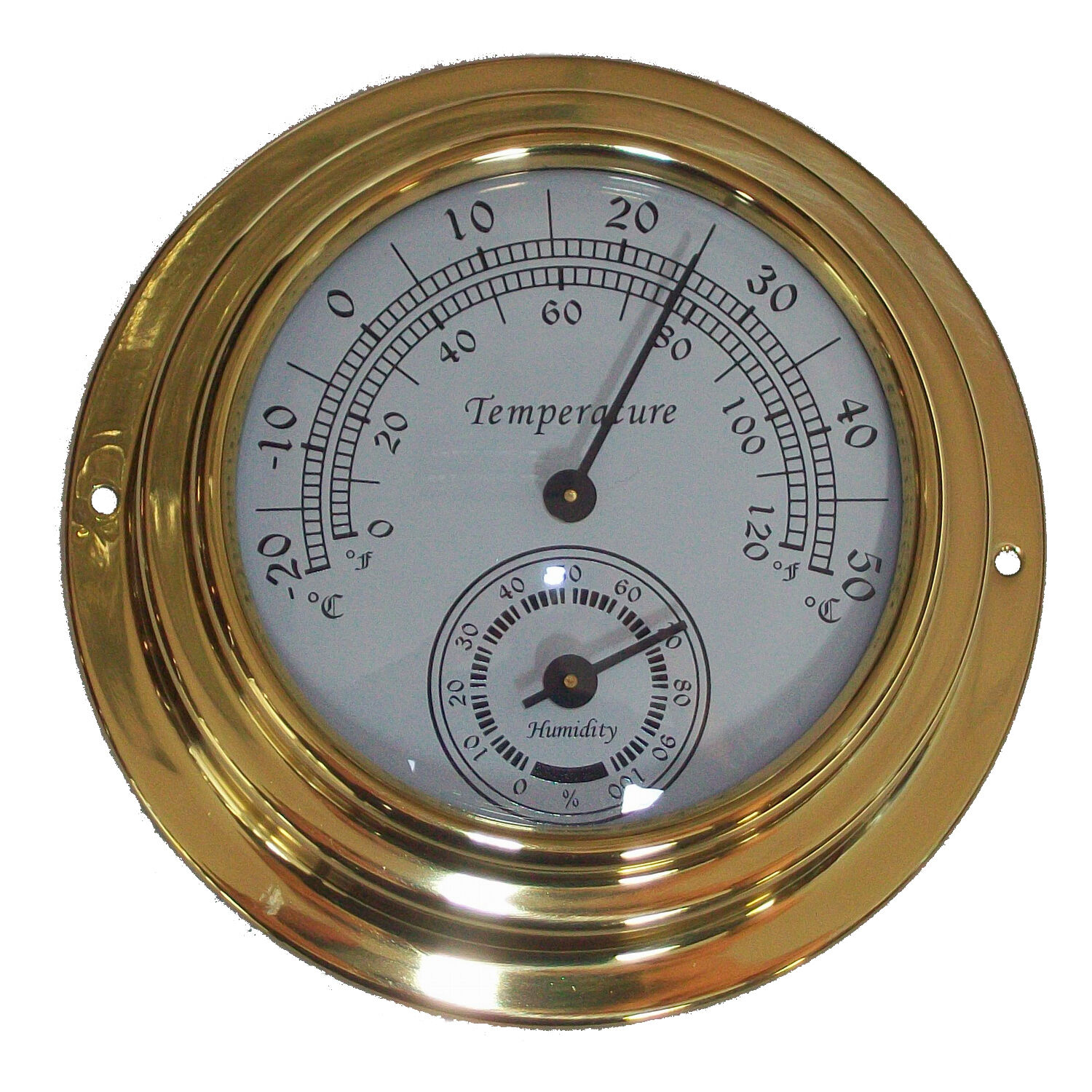10cm Dial Brass Case Thermometer Hygrometer 0°c~50°c Wall Mounted
