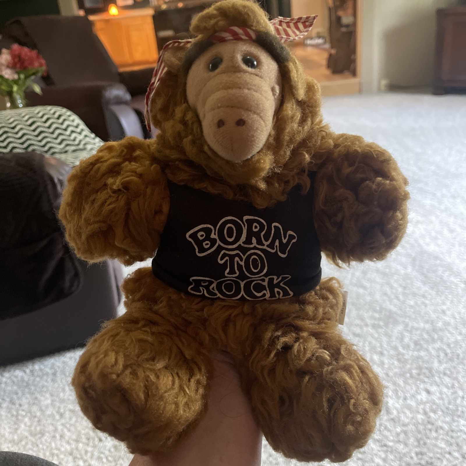 Vintage 1988 ALF Hand Puppet Plush Born To Rock Burger King 80s Alien Toy 11\