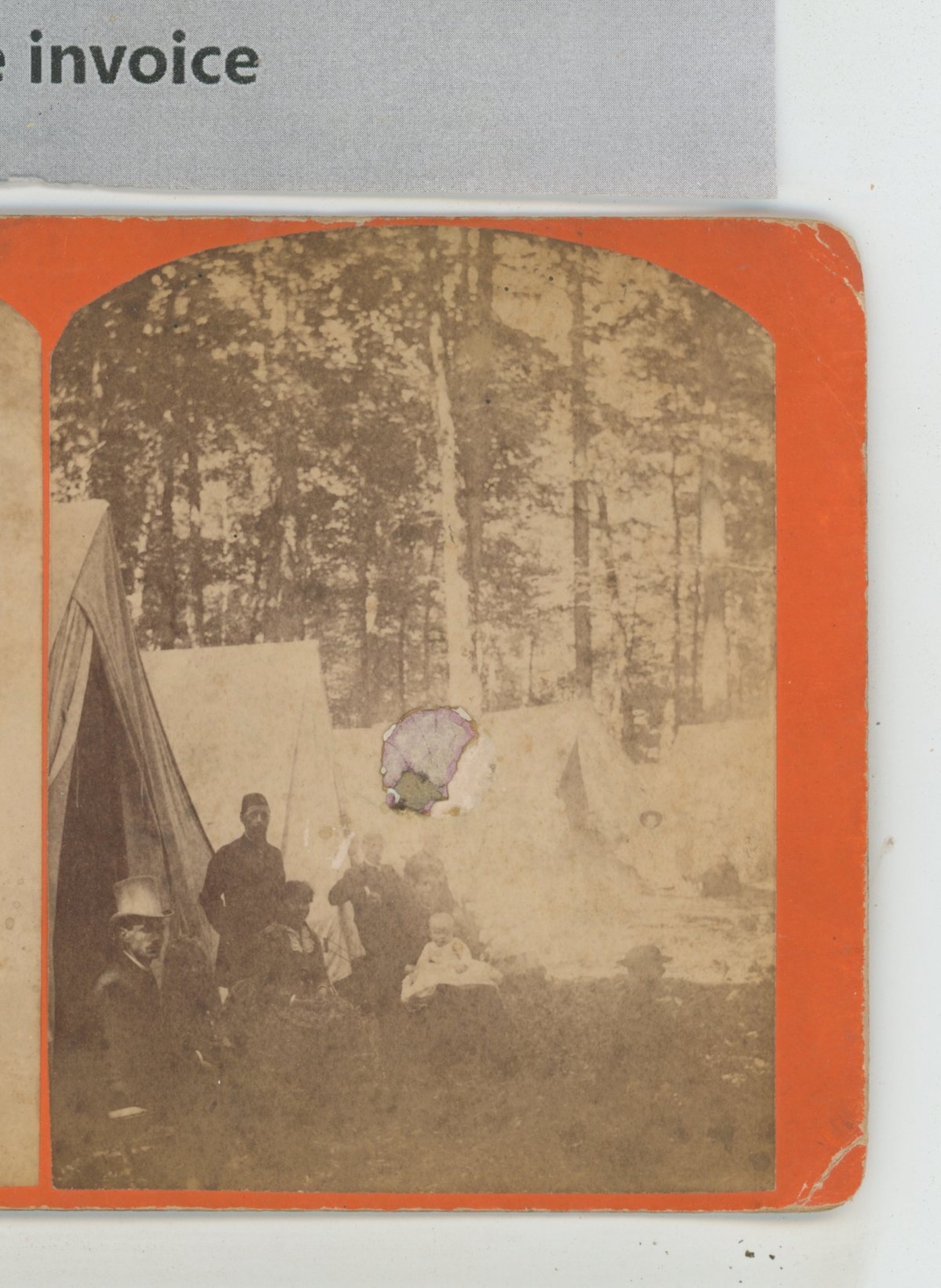 Campground Tents Unknown Location Stereoview