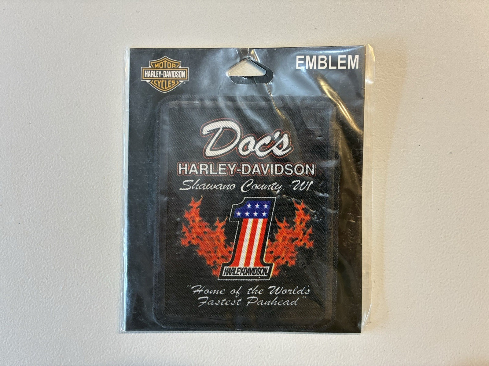 NOS Harley Davidson Doc\'s Shawano County WI Dealer Patch Emblem #1 Panhead NOS Harley Davidson Doc\'s Shawano County WI Dealer Patch Emblem #1 Panhead
