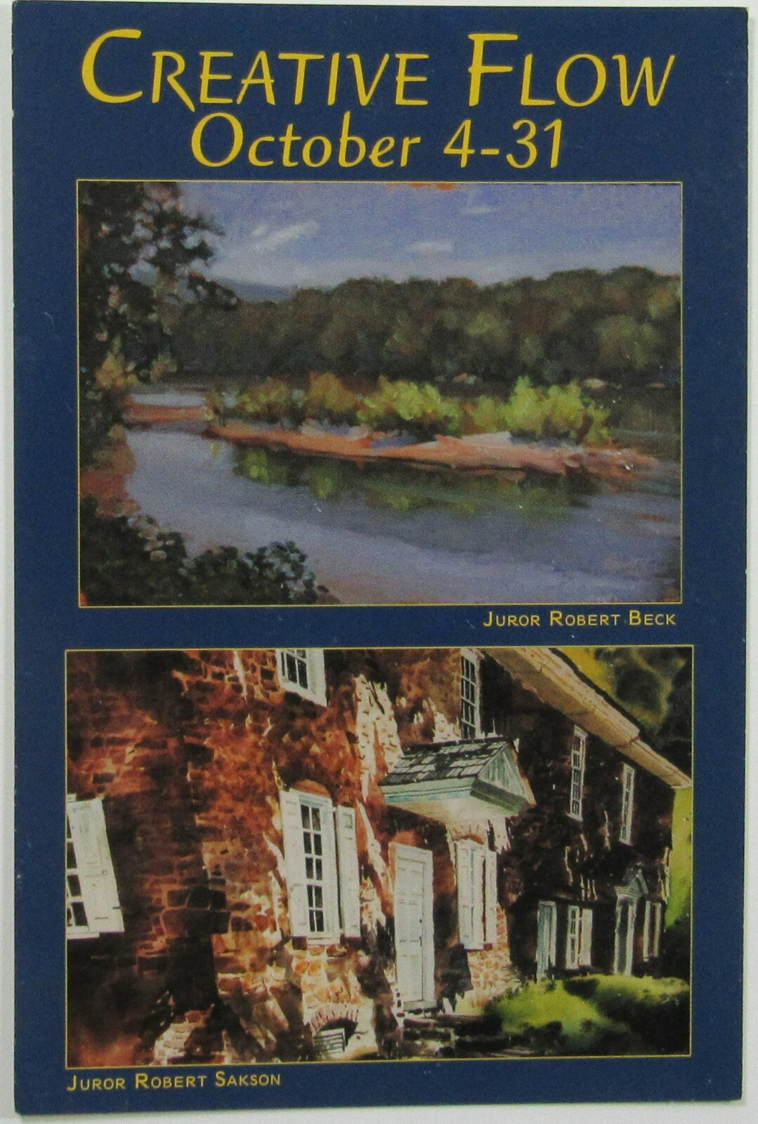 Creative Flow Canal Frame Crafts Gallery Washington Crossing PA Postcard