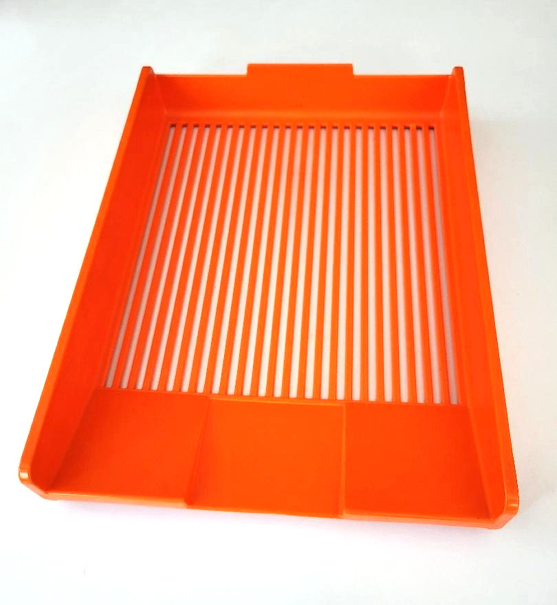 Vintage GUSTAVSBERG Plastic Desk Paper Tray ORANGE MCM Sweden