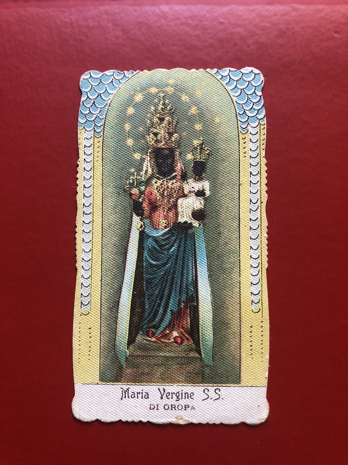 Antico Santino, Maria Vergine S.S. Di Oropa (Madonna), Biella, 2 Geunaio 1892. Antico Santino, Maria Vergine S.S. Di Oropa (Madonna), Biella, 2 Geunaio 1892.