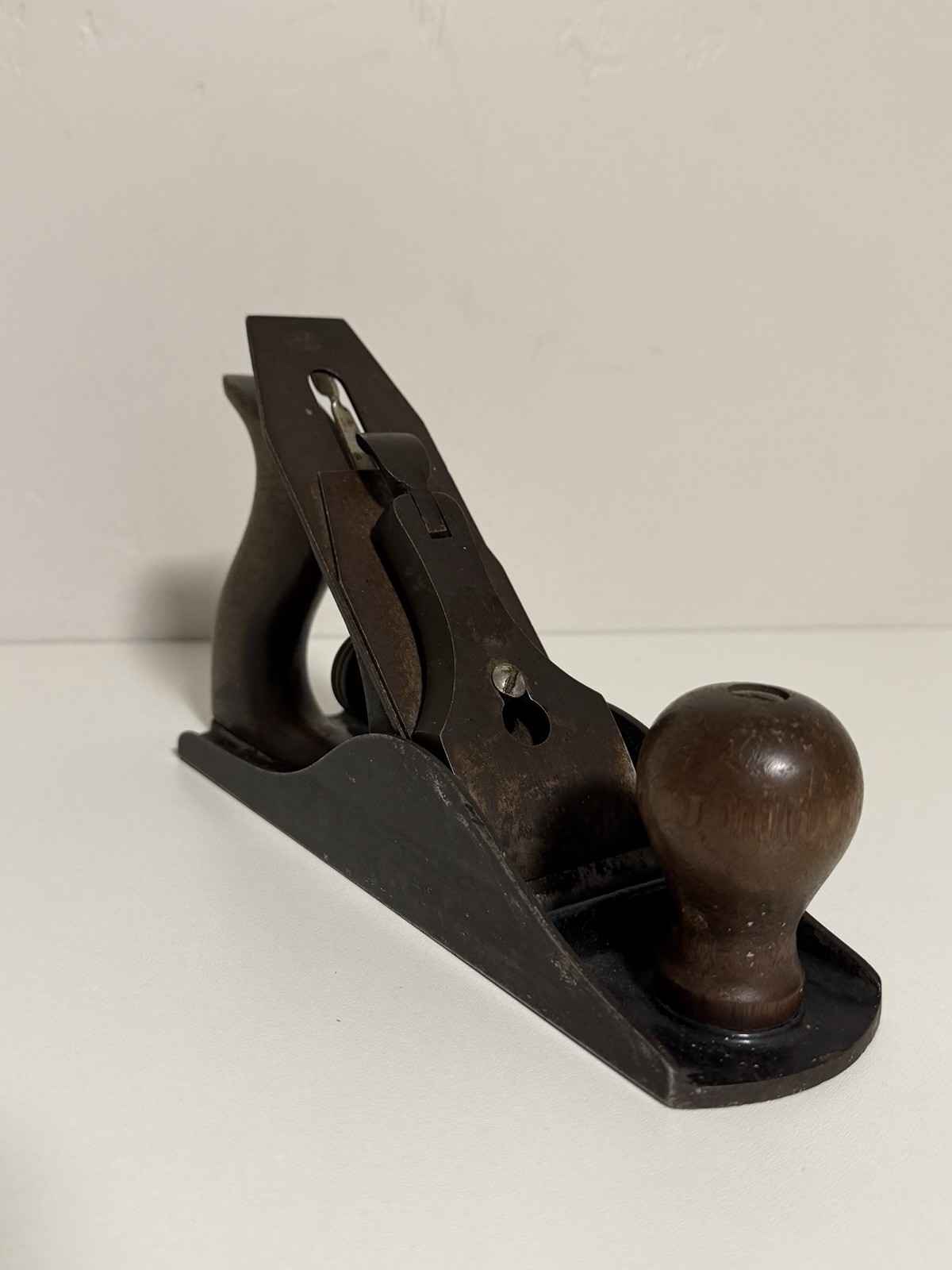 Vintage V&B Uncle Sam Wood Bench Plane Vaughan & Bushnell - Corrugated Bottom