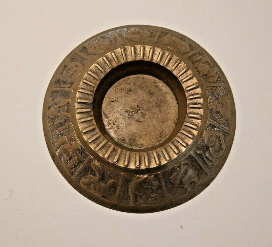 Brass Zodiac Horoscope Astrology Bowl / Trinket / Dish 