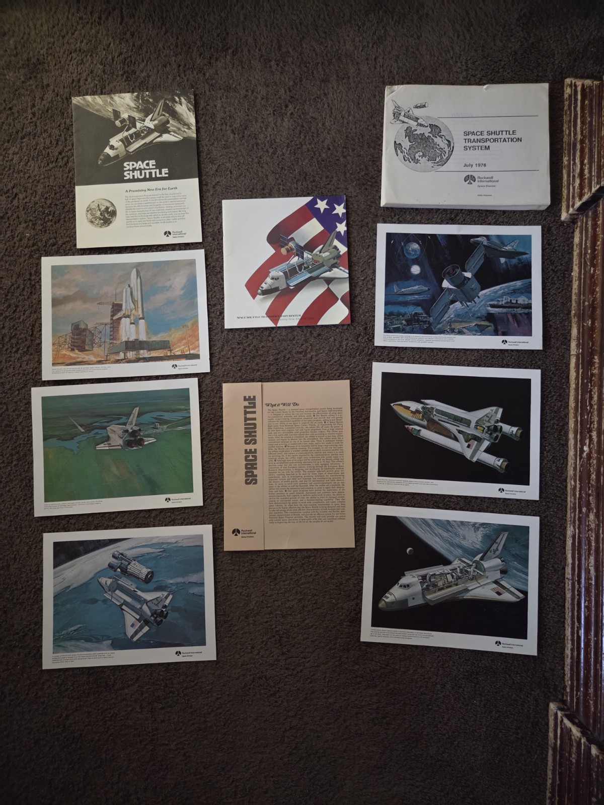 1976 Space Shuttle Transportation System Brochure & Art Print Lot Space Travel
