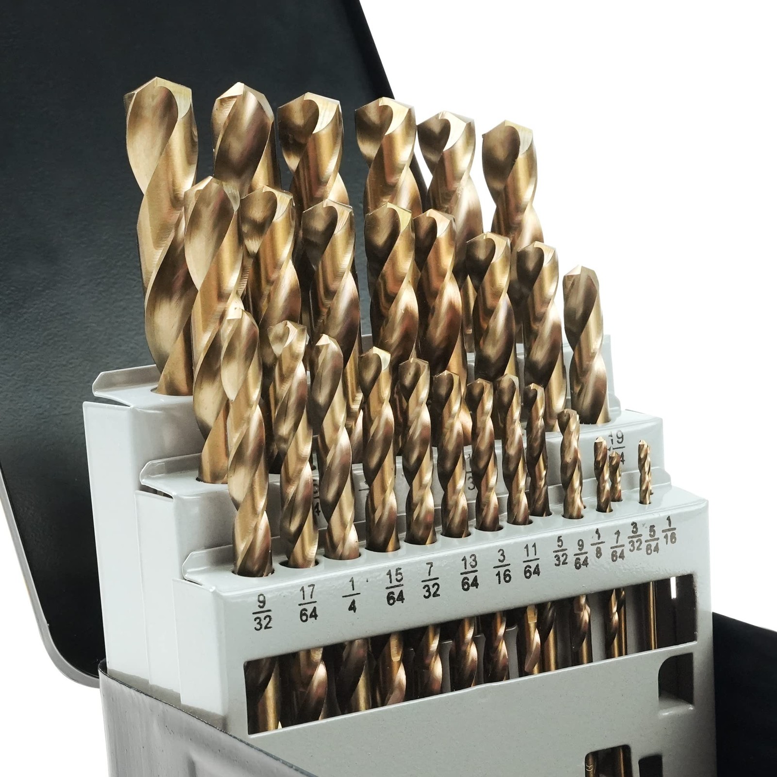 GMTOOLS 29Pcs Cobalt Drill Bits Set, M35 High Speed Steel, 135 Degree Tip, St... GMTOOLS 29Pcs Cobalt Drill Bits Set, M35 High Speed Steel, 135 Degree Tip, St...