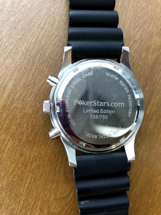 Rare PokerStars Limited Edition Chronograph Watch (No. 138/750) Stainless Steel Rare PokerStars Limited Edition Chronograph Watch (No. 138/750) Stainless Steel