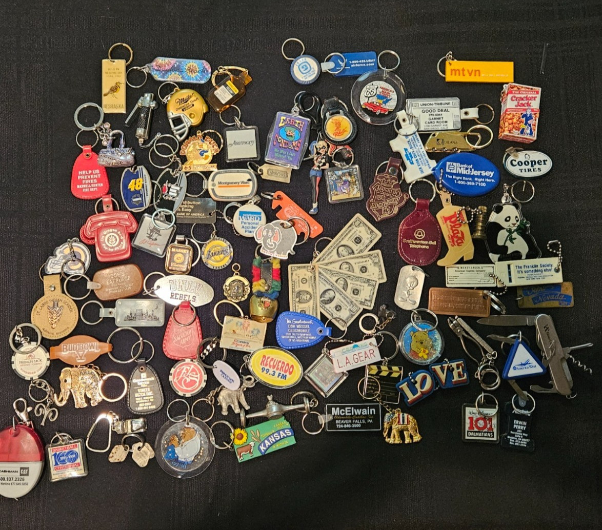 Vintage & Modern Keychain Bulk Lot Approx 85pc LA Gear Disney John Deere Brands Vintage & Modern Keychain Bulk Lot Approx 85pc LA Gear Disney John Deere Brands