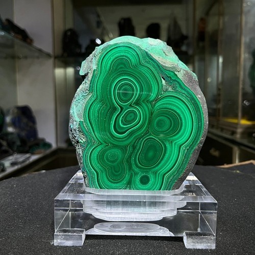 4.95lb Top Rare Natural malachite Quartz Crystal Mineral specimens Decor+Stand