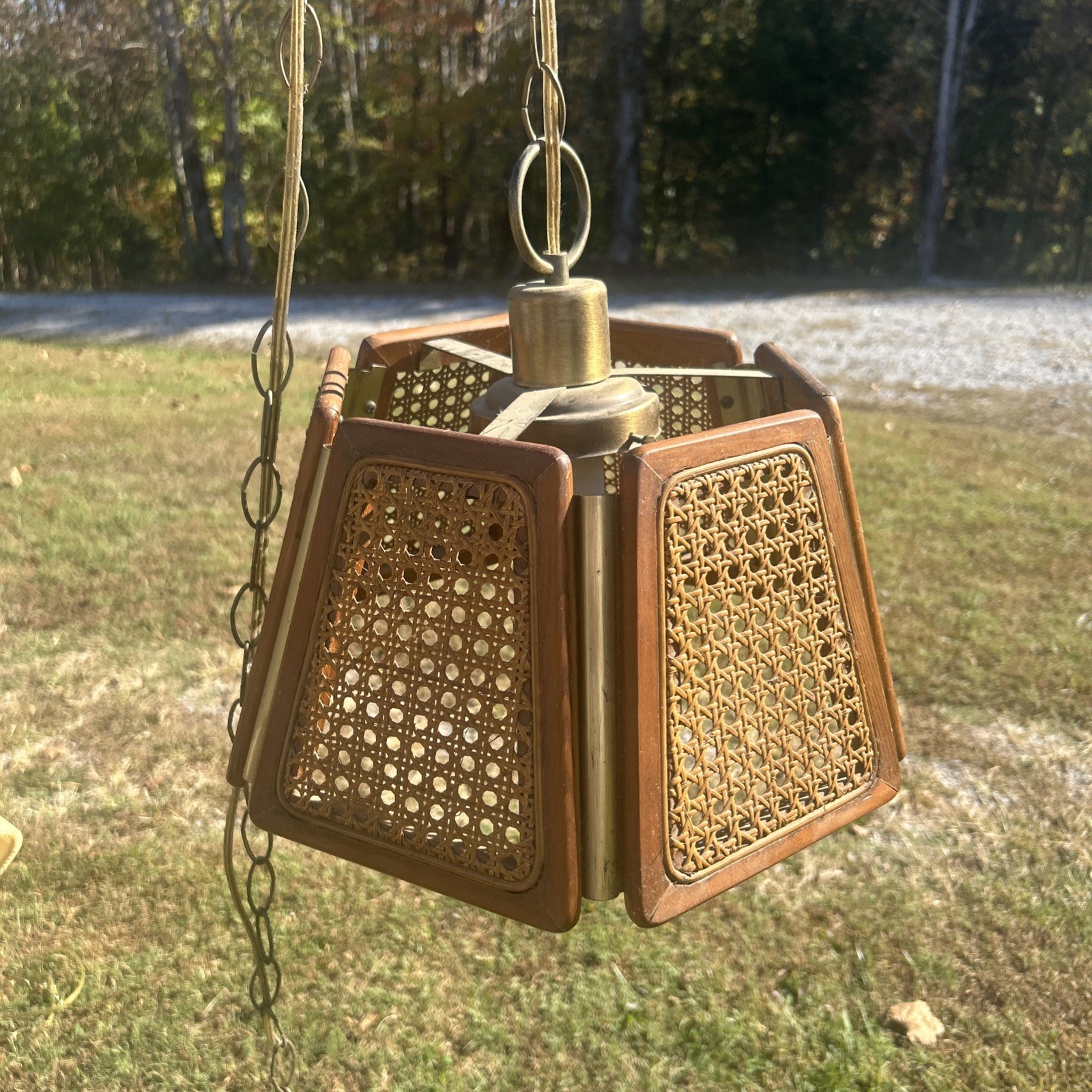 Vintage Hanging Plug In Light Wicker Rattan Rush Style Chain Swag Ceiling... Vintage Hanging Plug In Light Wicker Rattan Rush Style Chain Swag Ceiling...