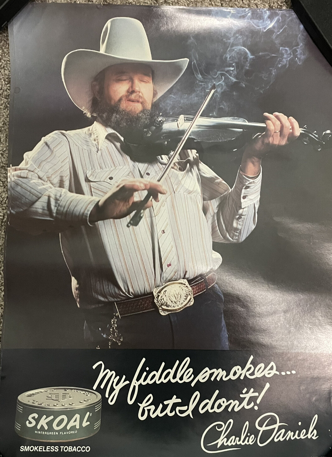 Charlie Daniels Skoal Smokeless Tobacco Snuff Poster Happy Days Copenhagen