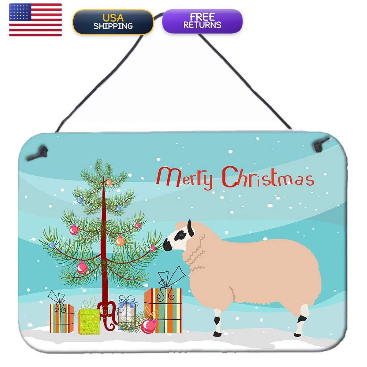 Caroline's Treasures BB9346DS812 Kerry Hill Sheep Christmas Wall Or Door Caroline's Treasures BB9346DS812 Kerry Hill Sheep Christmas Wall Or Door