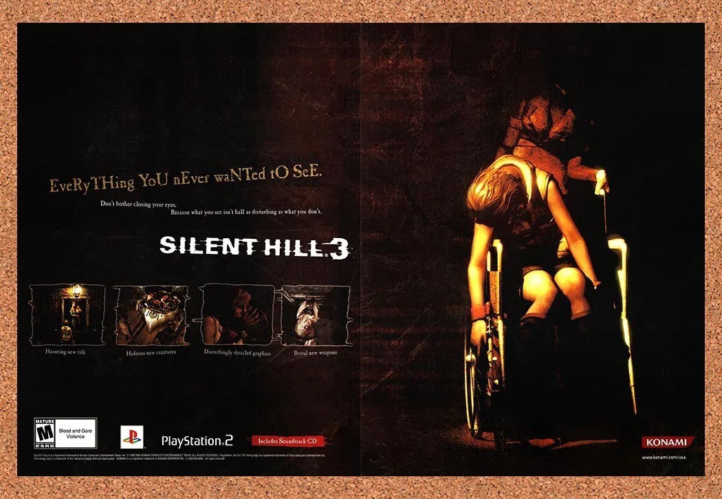 2003 Silent Hill 3 PS2 Original Advertisement / Retro Promo v2 2003 Silent Hill 3 PS2 Original Advertisement / Retro Promo v2