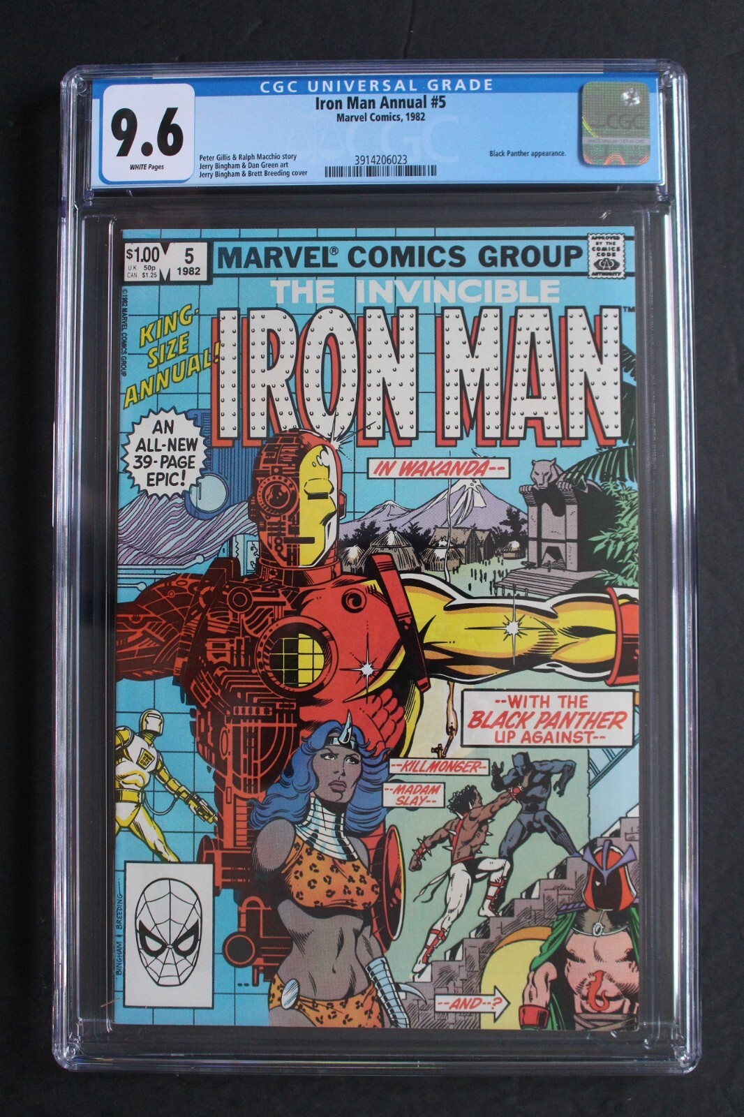 IRON MAN ANNUAL #5 Black Panther vs Killmonger 1982 MCU 2nd MADAM SLAY CGC 9.6