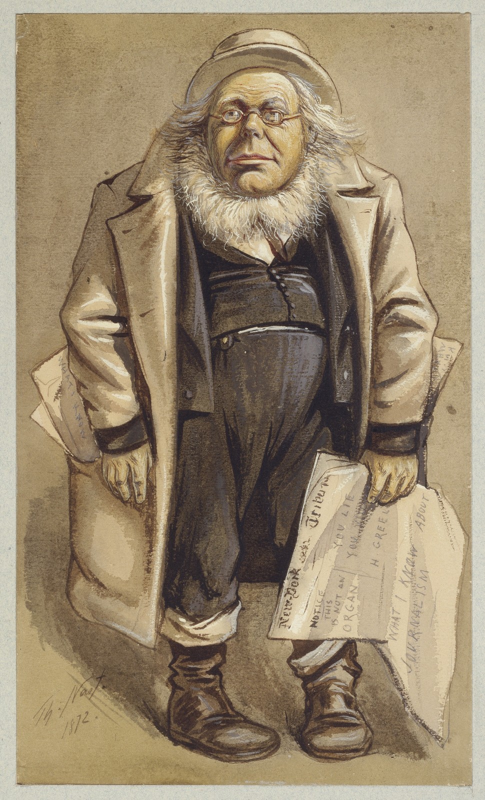Horace Greeley Vintage 1870s Political Caricature Photo Reprint Wall Art