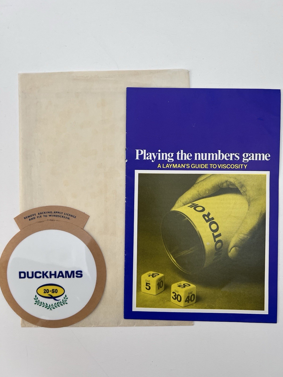 Duckhams Oil Booklet + Unused 20-50 Windscreen Sticker 6-Page Original RARE