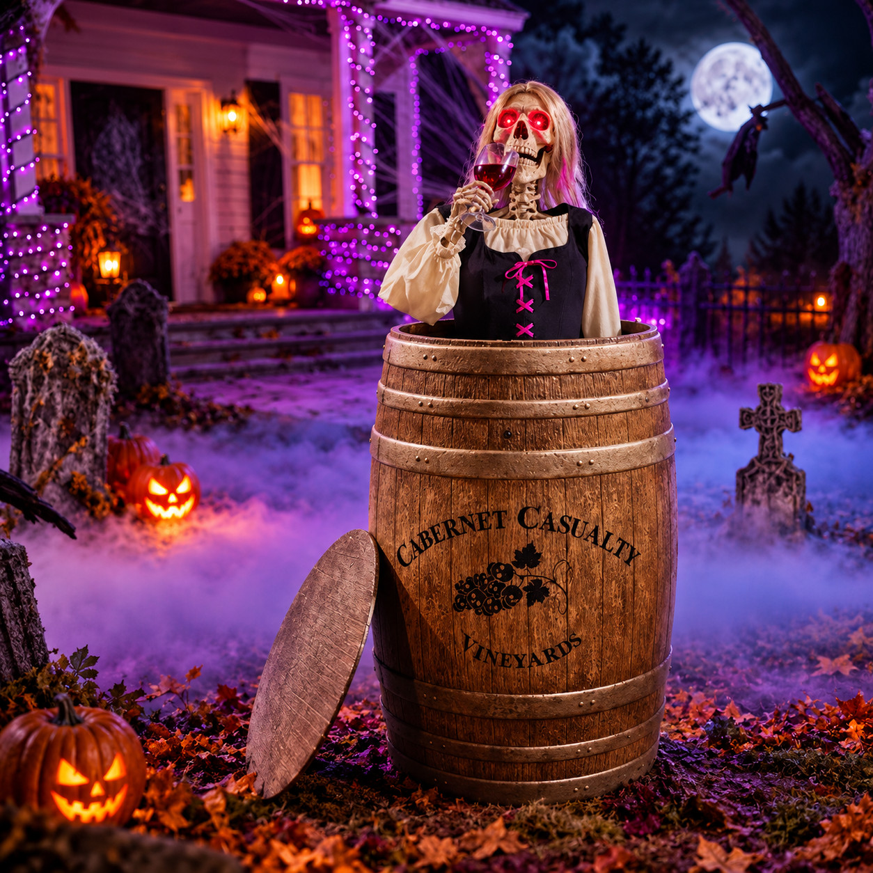 Home Accents 4.5 FT Grave Bones Animated LED Cabernet Casualty 26SV24841
