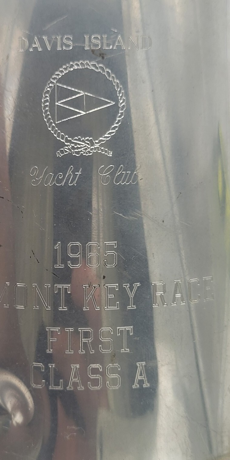 1965 Davis Island Yacht Club Egmont Key Race Racing Trophy Tampa First Class