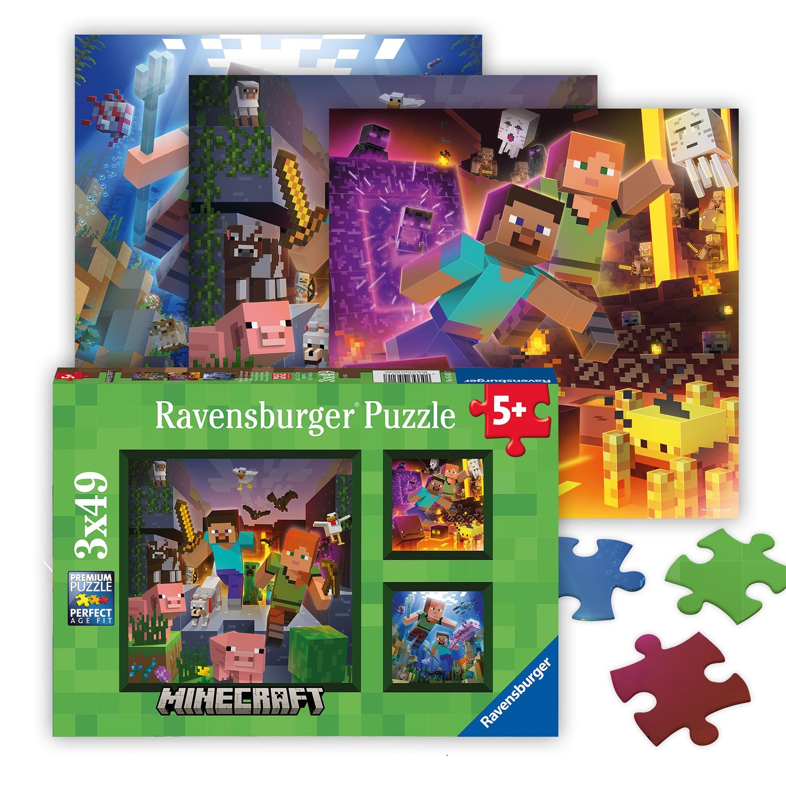 Ravensburger - Minecraft Biomes - 49 Piece Jigsaw Puzzle - Children Age 5+ 5621