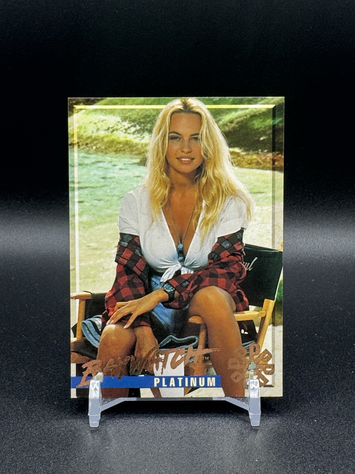 1995 Sports Time Baywatch Platinum Bios #P5 Pamela Anderson Insert Card NM