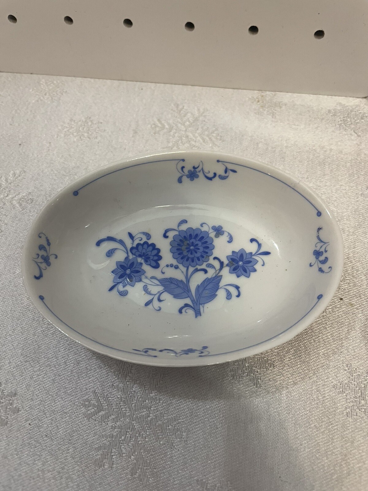 The Toscany Blue Floral Soap Dish Vintage 25.00