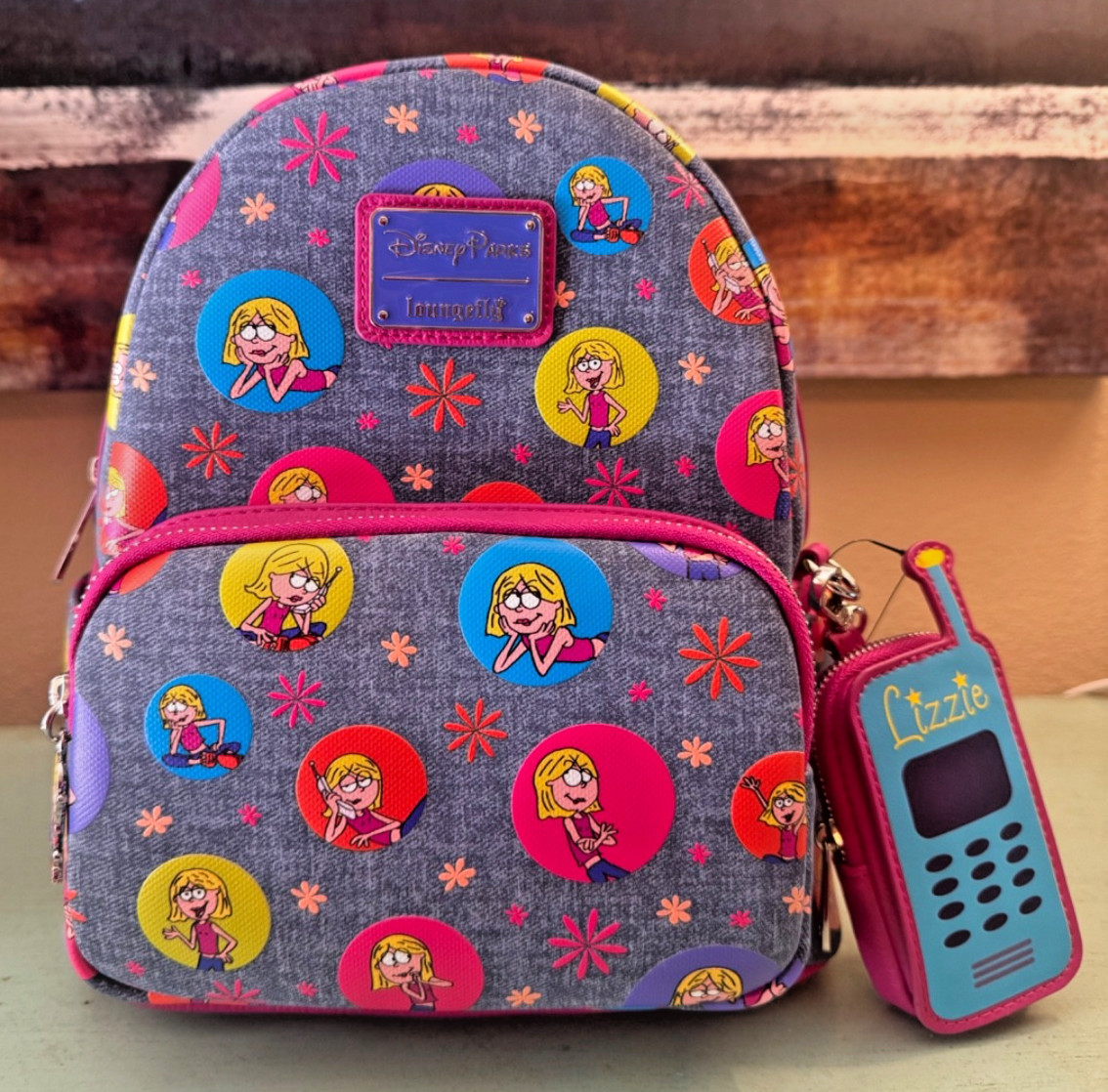 Loungefly Disney Parks Lizzie McGuire Mini Backpack Denim NWT Y2K Bag Coin Phone