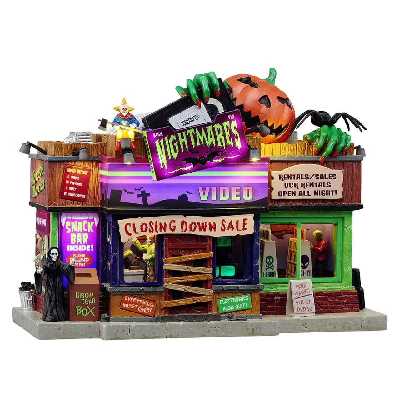 Lemax Spooky Town Halloween Village Nightmares Video 80s Style Rental 55291