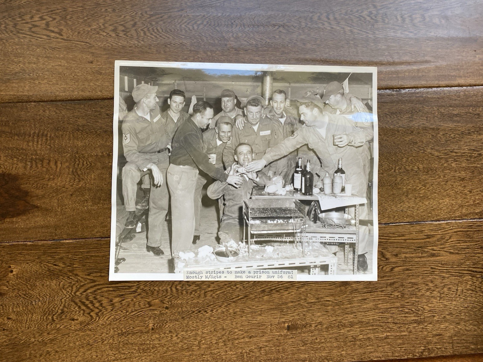 US Air Force Base 1956 Ben Guerir Sergeants Vintage Photo