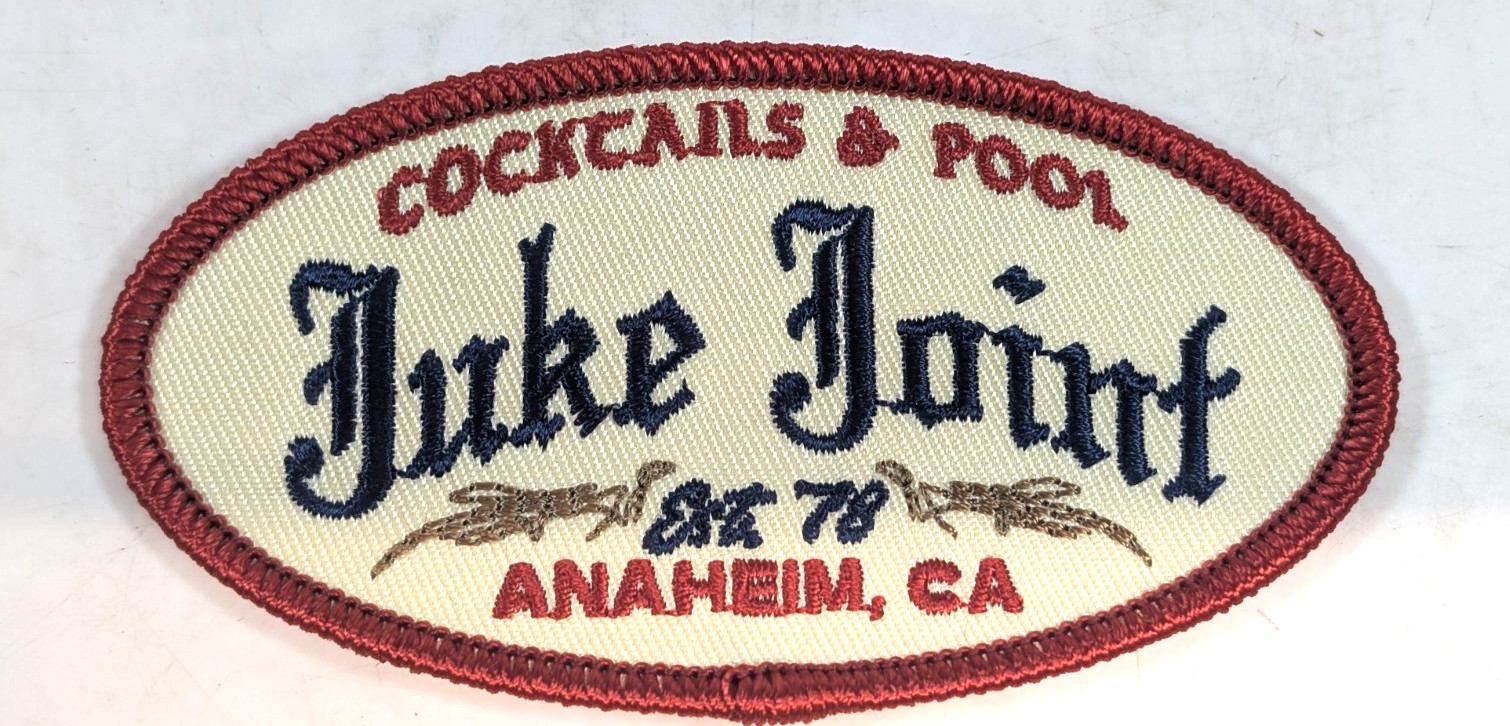 Juke Joint Patch Cocktails & Pool, Anaheim CA, 3- 3/4 x 2 Juke Joint Patch Cocktails & Pool, Anaheim CA, 3- 3/4 x 2